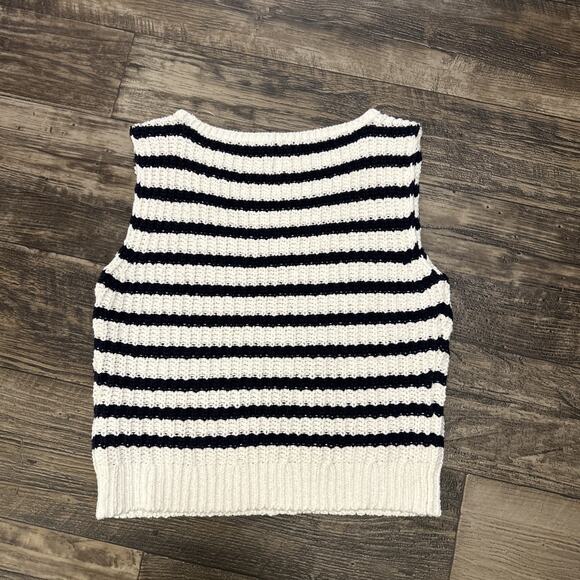Abercrombie & Fitch Slash Shaker Striped Sweater Tank Chunky Nautical Y2K Small - Picture 5 of 6